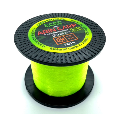 Леска CarpHunter Arin Carp 0,25мм 5,1кг 11,3lb 1000м Fluo Yellow		