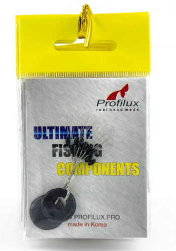 Стопора Profilux силикон бочонок черный M (2шт. в упак)			