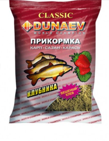 Прикормка "DUNAEV КЛАССИКА" 0.9кг Карп Клубника (р)