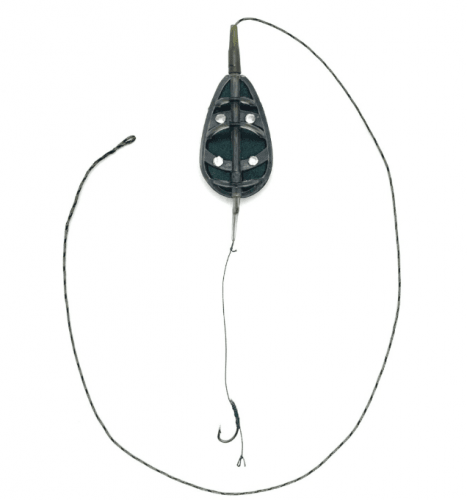 Готовый карповый монтаж с кормушкой In-line Flat method feeder MIDI 50г 1 крючок CarpHunter