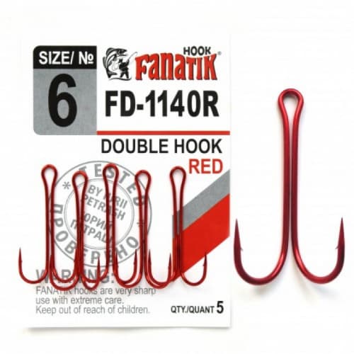 Крючки FANATIK FD-1140R двойник №1/0 (3)															