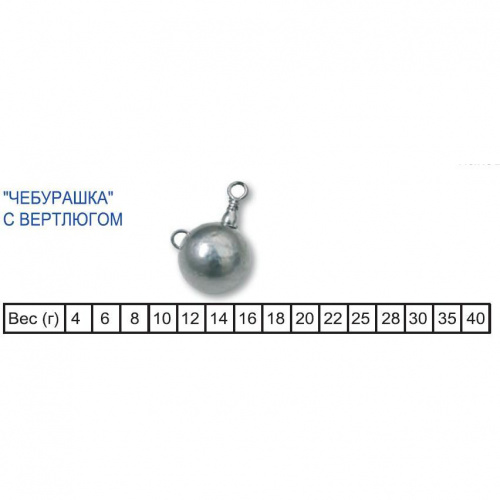 Груз утяж. "Чебурашка с вертлюгом" 14 гр (не окрашен.) (Пирс)
