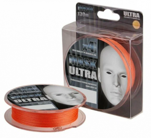 Плетёный шнур AKKOI MASK ULTRA x4 130m orange 0.08mm				