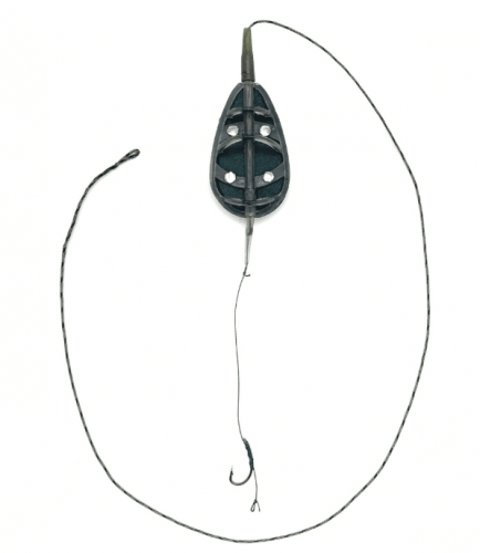 Готовый карповый монтаж с кормушкой In-line Flat method feeder MIDI 70г 1 крючок CarpHunter