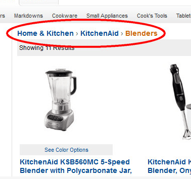 Правильная организация хлебных крошек Правильная организация хлебных крошек