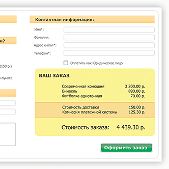 Вывод списка товаров при оформления заказа Вывод списка товаров при оформления заказа