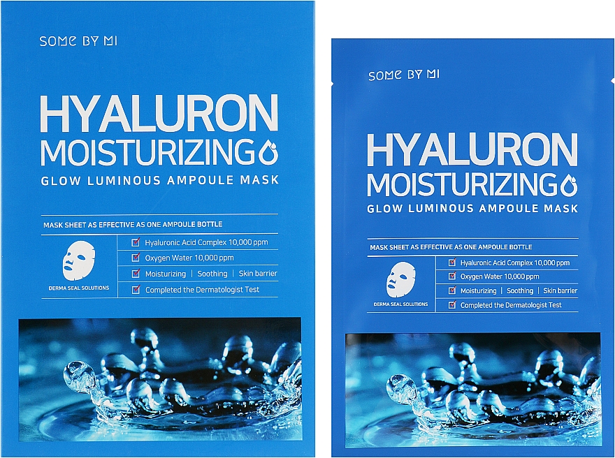 Ампульная тканевая маска для лица с гиалуроновой кислотой SOME BY MI HYALURON MOISTURIZING GLOW LUMINOUS AMPOULE MASK Ампульная тканевая маска для лица с гиалуроновой кислотой SOME BY MI HYALURON MOISTURIZING GLOW LUMINOUS AMPOULE MASK