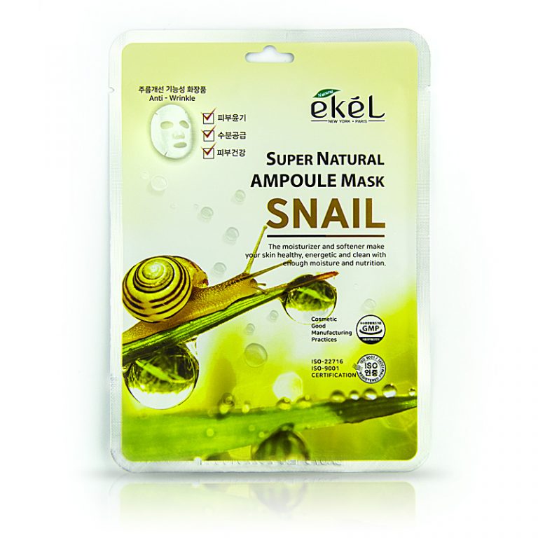 Ekel Super Natural Ampoule Mask Snail Тканевая маска с экстрактом улиточного муцина 25 г Ekel Super Natural Ampoule Mask Snail Тканевая маска с экстрактом улиточного муцина 25 г