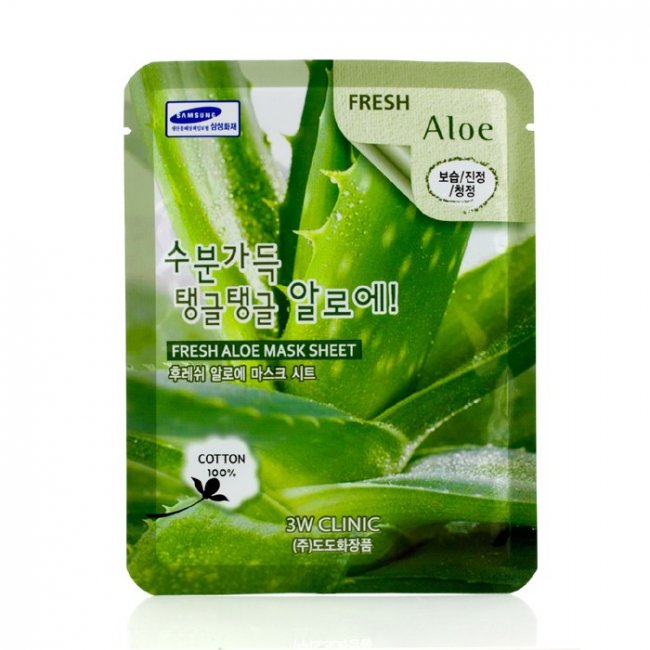3W CLINIC Тканевая маска для лица с экстрактом алоэ Fresh Aloe Mask Sheet 3W CLINIC Тканевая маска для лица с экстрактом алоэ Fresh Aloe Mask Sheet