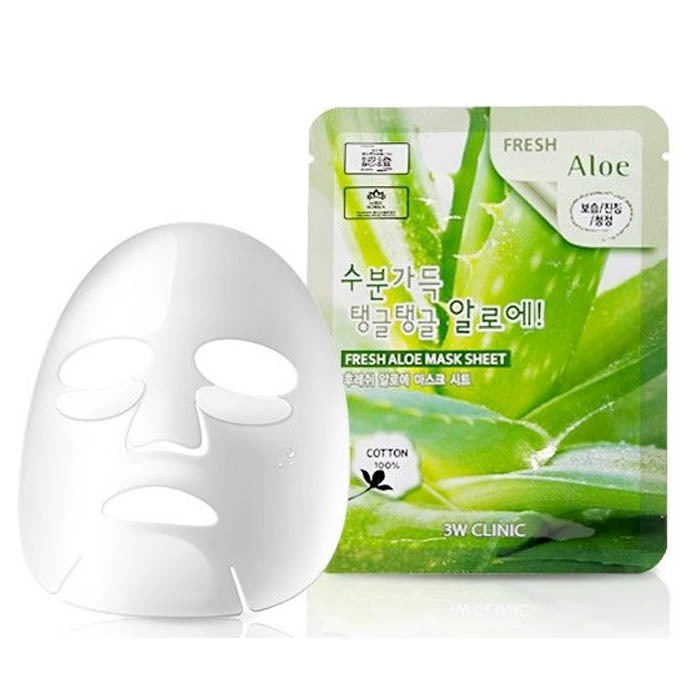 3W CLINIC Тканевая маска для лица с экстрактом алоэ Fresh Aloe Mask Sheet 3W CLINIC Тканевая маска для лица с экстрактом алоэ Fresh Aloe Mask Sheet