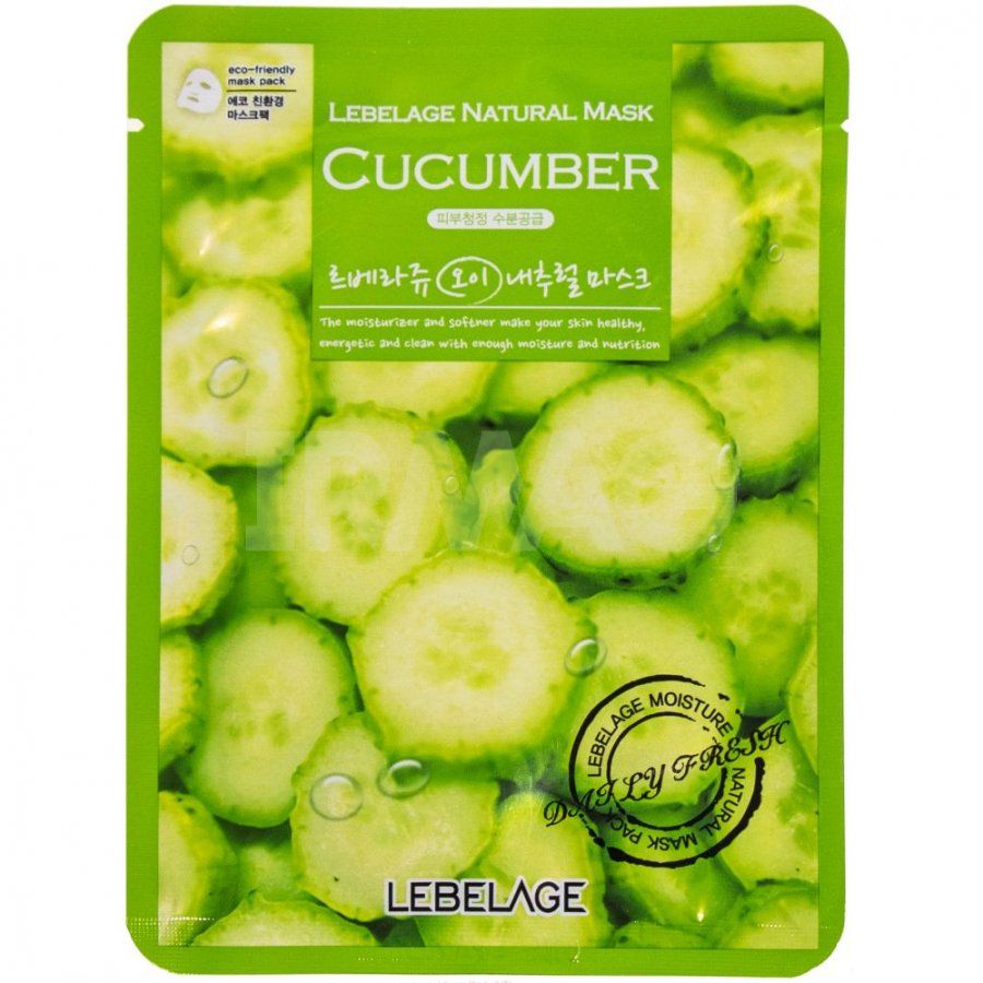 Тканевая маска для лица с экстрактом огурца 23г Lebelage Natural Mask Cucumber Тканевая маска для лица с экстрактом огурца 23г Lebelage Natural Mask Cucumber