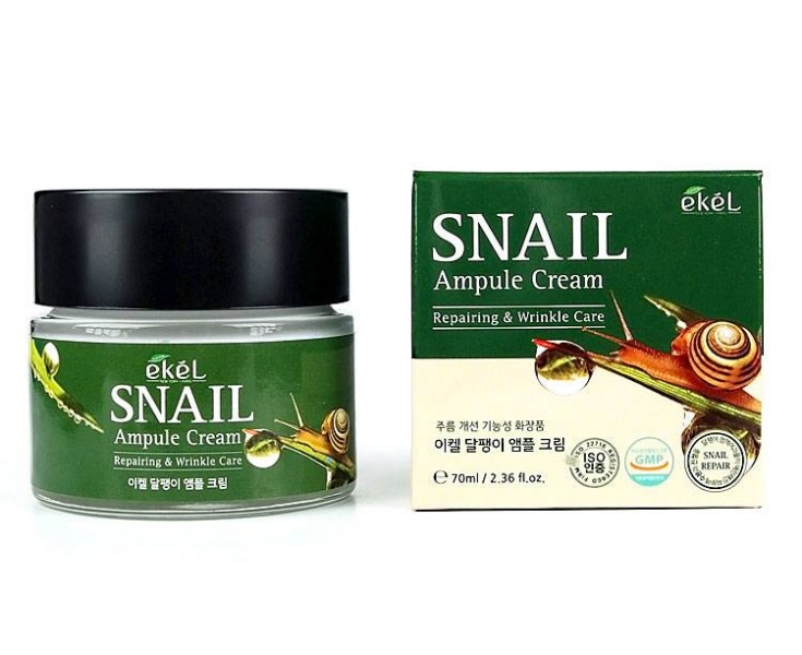 Ампульный крем для лица с муцином улитки EKEL Snail Ampule Cream Ампульный крем для лица с муцином улитки EKEL Snail Ampule Cream