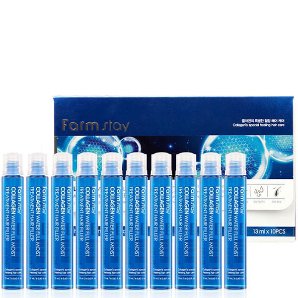 Набор увлажняющих филлеров с коллагеном для волос FarmStay Collagen Water Full Moist Treatment Hair Filler Набор увлажняющих филлеров с коллагеном для волос FarmStay Collagen Water Full Moist Treatment Hair Filler
