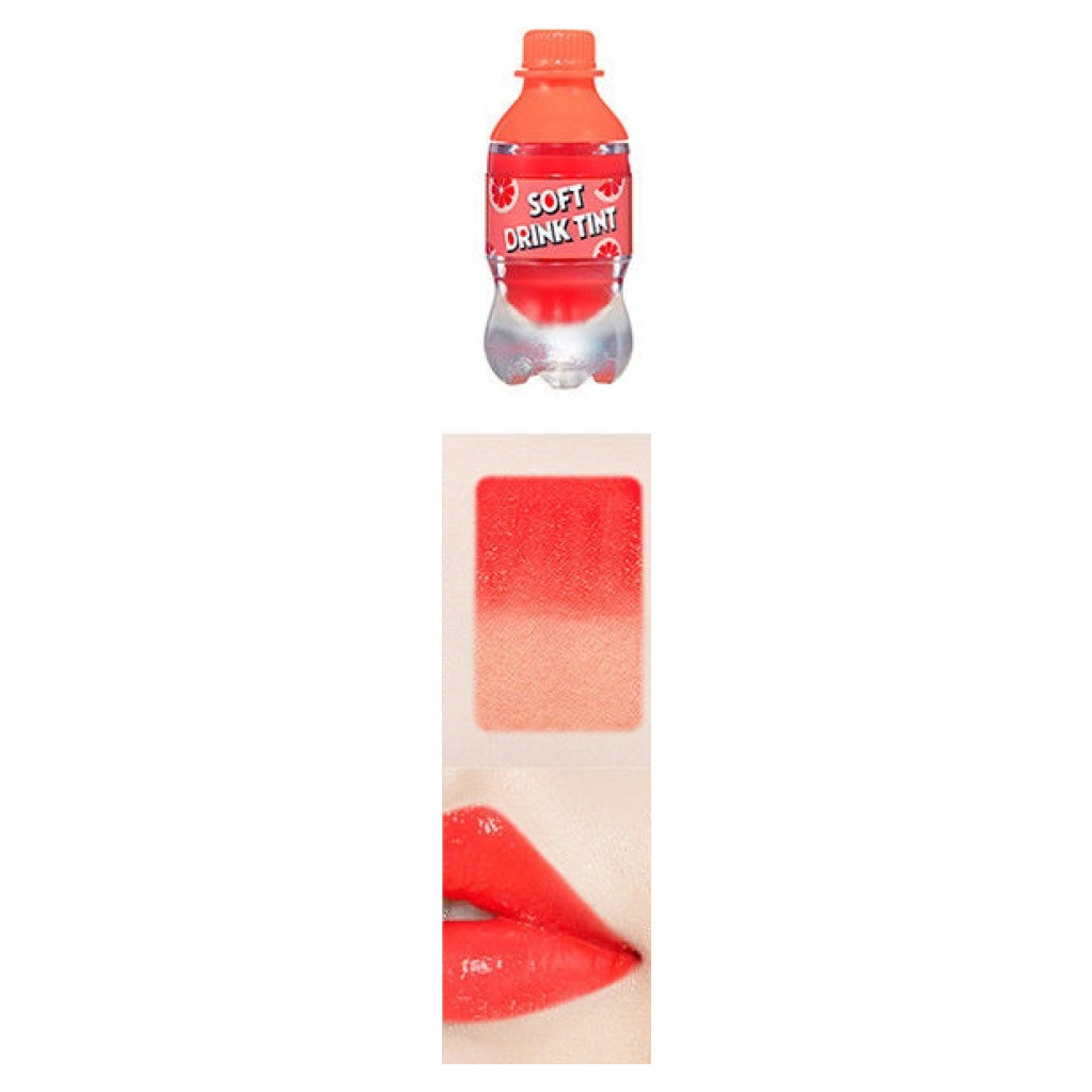 Тинт для губ ETUDE HOUSE Soft Drink Tint #OR201 Grapefruit Fantasy Тинт для губ ETUDE HOUSE Soft Drink Tint #OR201 Grapefruit Fantasy