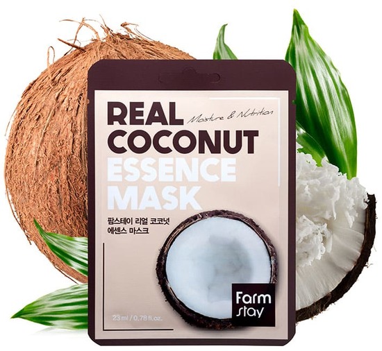 Маска для лица тканевая с экстрактом кокоса FarmStay Real Coconut Essence Mask Маска для лица тканевая с экстрактом кокоса FarmStay Real Coconut Essence Mask