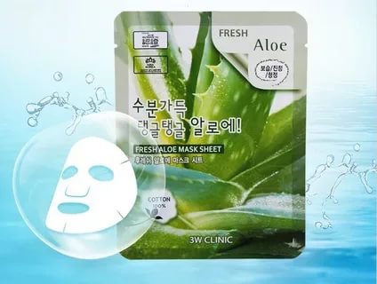 3W CLINIC Тканевая маска для лица с экстрактом алоэ Fresh Aloe Mask Sheet 3W CLINIC Тканевая маска для лица с экстрактом алоэ Fresh Aloe Mask Sheet