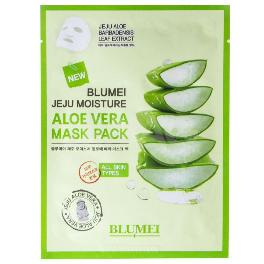 Тканевая маска для лица с Алоэ 23 г (10 шт.) Blumei Jeju Moisture Aloe 97% Soothing Gel Тканевая маска для лица с Алоэ 23 г (10 шт.) Blumei Jeju Moisture Aloe 97% Soothing Gel