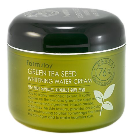 Увлажняющий осветляющий крем для лица FarmStay Green Tea Seed Whitening Water Cream с семенами зеленого чая, 100 гр.