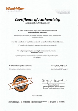 Сертификат Wood-Mizer