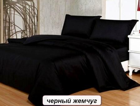 однотонное кпб  "Черный жемчуг" поплин