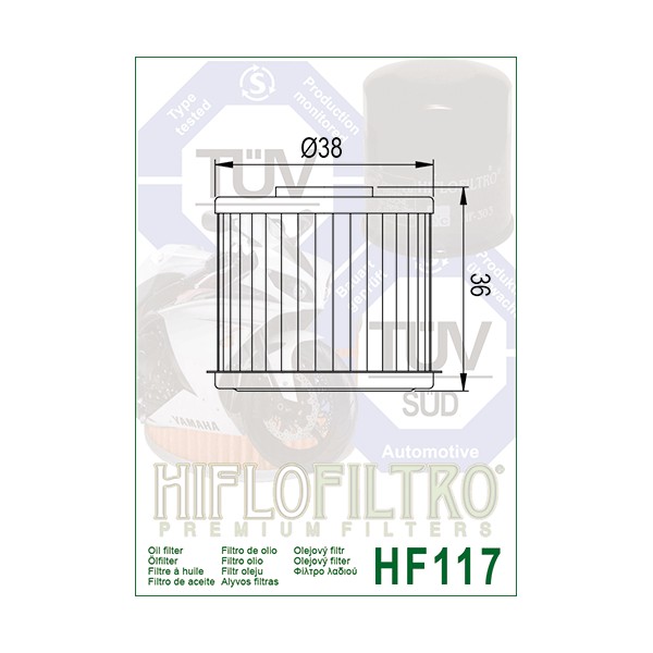Filtro de aceite HifloFiltro de HF117