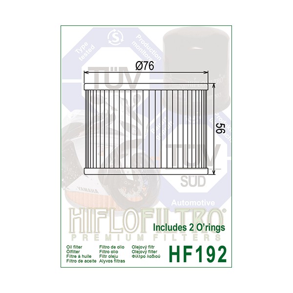 Filtro de aceite HifloFiltro de HF 192