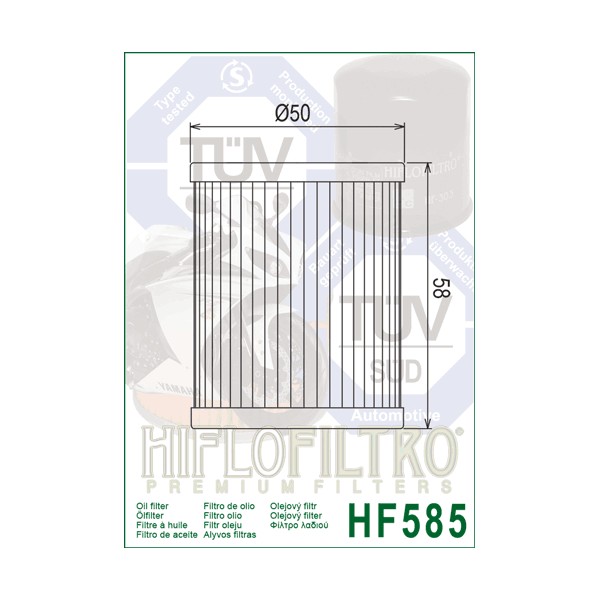 Filtro de aceite HifloFiltro de HF 585