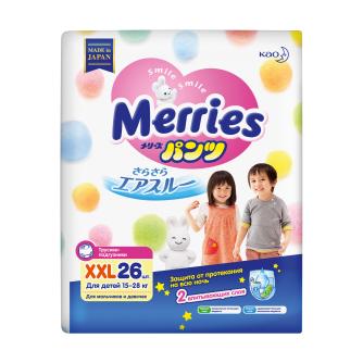 Трусики-подгузники "MERRIES" XXL 15-28 кг. 26 шт. 601530/546601
