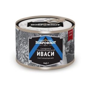 Сардины "ДОБРОФЛОТ" иваси тихоокеанск. натур. 245 гр. ж/б