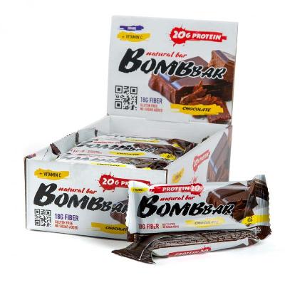 Батончик "BOMBBAR" Двойной шоколад, неглазированный 60 гр. уп.