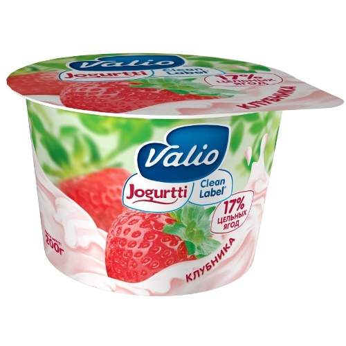 Йогурт "ВАЛИО"  Very bery Клубника 2,6 % 180 гр. пл/б