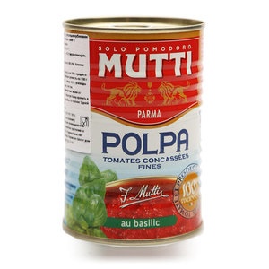 Томаты "MUTTI" резаные кубиками с базиликом в томат. соке 400 мл. ж/б