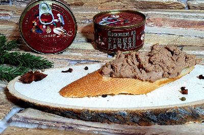 Паштет  "ДЕЛИКАТЕС ДИЧЬ" из утиной печени Высокая кухня европ монархов 200 гр. ж/б