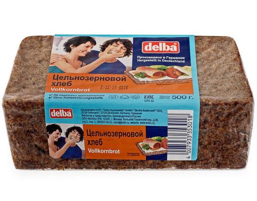 Хлеб "DELBA" цельнозерновой   500 гр. уп.