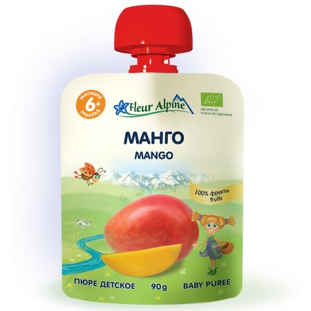 Пюре "FLEUR ALPINE" манго 6 мес. 90 гр. д/пак. _