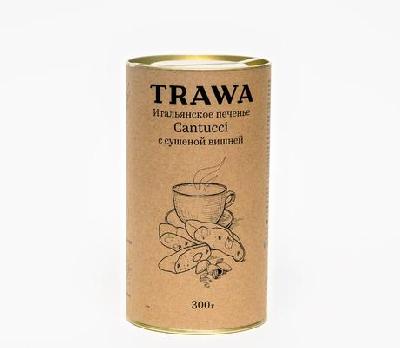Печенье "ТRAWA" кантуччи с сушеной вишней 300 гр. ж/б.