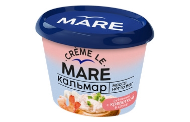 Кальмар "БАЛТИЙСКИЙ БЕРЕГ" Mare рублен. с креветкой в соусе 150 гр. пл/б.
