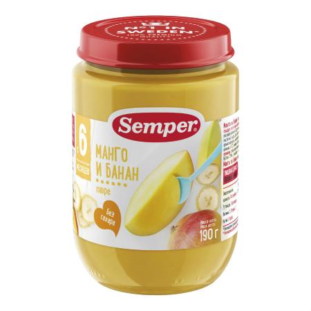 Пюре "Сэмпер" Манго и банан 190 гр. 22513 _