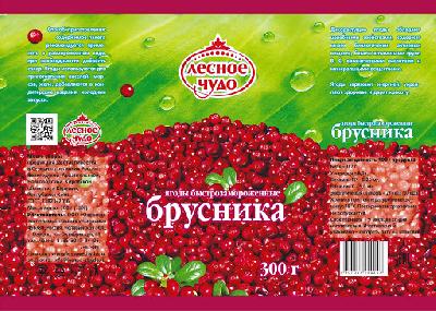 Брусника "ЛЕСНОЕ ЧУДО"   300 гр. пак.