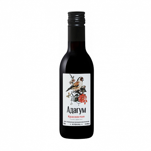 Вино "АДАГУМ" Красностоп кр. сух. 10-12% 0,187 л. ст/б.