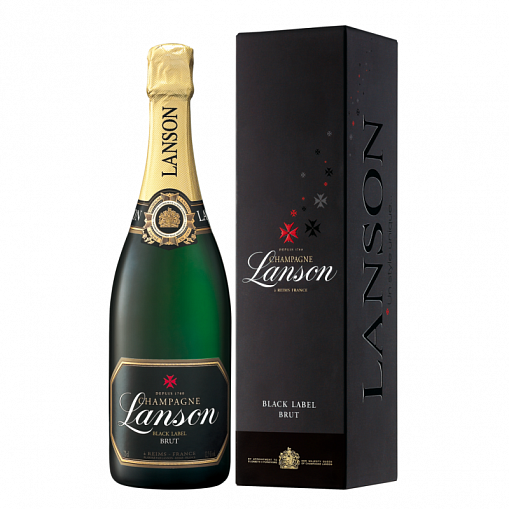 Шампанское "Лансон"  Блэк Лейбл Шампань бел. брют 12,5% 0,75 л. п/к.