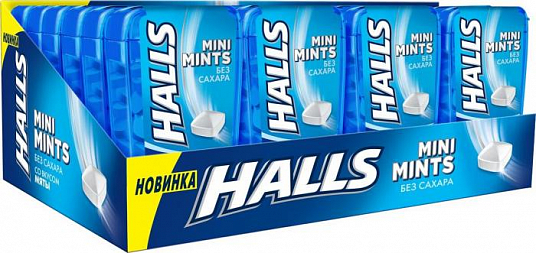 Конфеты "HALLS" Mini Mints Мята 12,5 гр.