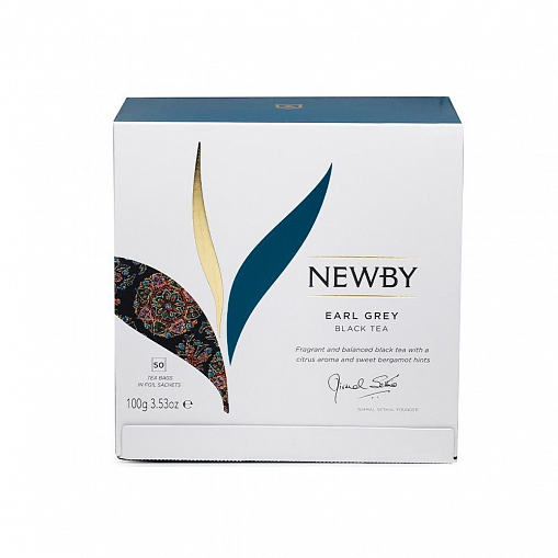 Чай "NEWBY" черный 50*2 гр. Эрл Грей в пакетиках картон