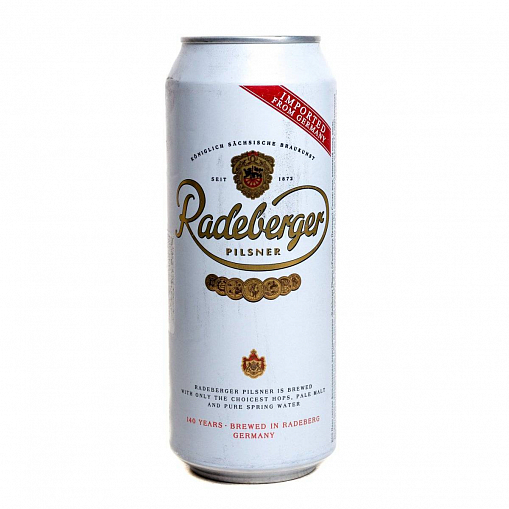 Пиво "РАДЕБЕРГЕР" Пилснер светлое фильтрованное 4,8% 0,5 л. ж/б.