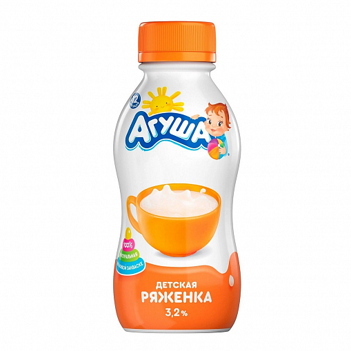 Ряженка "АГУША" дет. 3,2% 180 гр. пл/б.