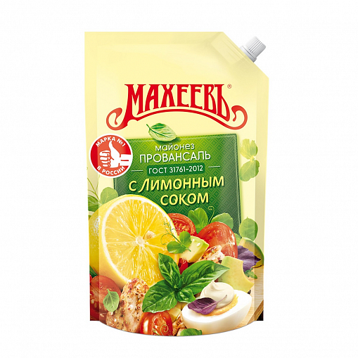 Майонез "МАХЕЕВ" С лимонным соком   800 мл. д/пак.
