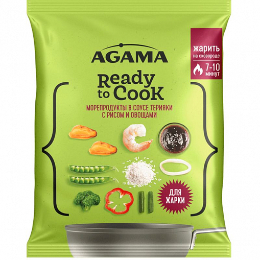 Морепродукты "AGAMA" Ready to Cook рис терияки, с/м. для жарки 320 гр. уп.
