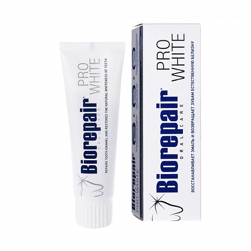 Паста зубная "BIOREPAIR" Pro White восстанавливает белизну и блеск эмали 75 мл.