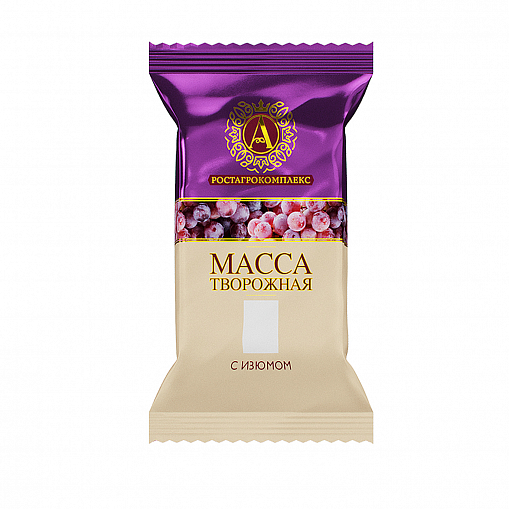 Масса "А.РОСТАГРОКОМПЛЕКС" Творожная с изюмом 13% 80 гр. уп.