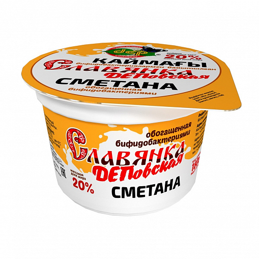 Сметана "ДЕП" Славянка 20% 180 гр. пл/б.